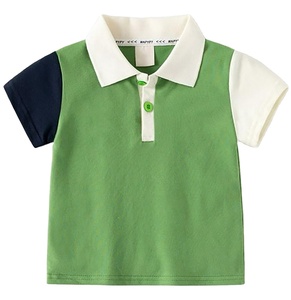 Venta al por mayor logotipo personalizado frontal impreso de punto 100% algodón 180g sólido transpirable secado rápido Casual manga corta Polos niños - Product Image 5