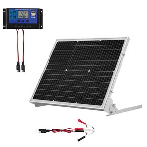 Caricabatterie Solare 50W 12V con Mantenitore di Carica, Controller MPPT Aggiornato, Pannello Solare Monocristallino Regolabile - Product Image 1