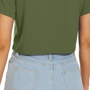 Crop top tendance et écologique pour femme, respirant et à séchage rapide, en tissu canvas de poids moyen, fabriqué en usine - Product Image 6