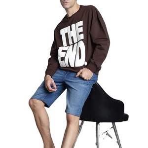Sweat-shirt à manches longues pour homme de luxe, 100% coton, col rond, respirant, col rond pour l'hiver, uni, teinture personnalisée - Product Image 5