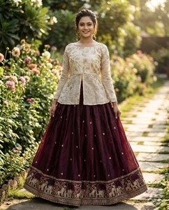 Último Modelo de Lehenga Choli para Mujer, Estilo Bollywood, con Bordado Intenso y Lentejuelas, Traje Lehenga Choli para Mujer - Product Image 4