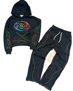 Conjuntos de dos piezas para hombre, chándal personalizado, pantalones de nailon, chándal holgado de algodón, conjunto de chándal personalizado para hombre - Product Image 1