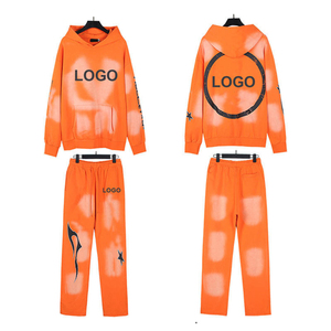 Conjunto de Sudadera con Capucha y Pantalones Deportivos Vintage Lavados, Estilo Urbano Oversize, Efecto Degradado Decolorado, Venta al Por Mayor Personalizada, Nueva Colección 2026 - Product Image 1