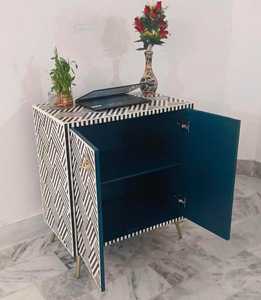 Coffre de rangement en bois fait main avec incrustations en os, meuble décoratif pour la maison, organisateur avec motif mosaïque complexe - Product Image 4
