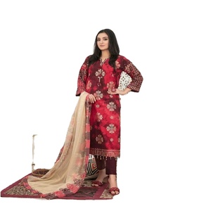Lujo Tawakkal Volumen CIANA Señoras Shalwar Kameez Trajes Ropa formal pakistaní e india en tela de césped de seda para bodas - Product Image 1