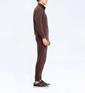 Ensemble survêtement homme hiver 2026 respirant, coupe droite, molleton épais, style streetwear, pantalon évasé et ample, vente en gros - Product Image 6