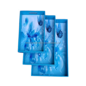 Bandeja de servicio de madera Premium más vendida, forma rectangular para café y decoración de comedor, disponible a precio de mercado de mayorista - Product Image 1