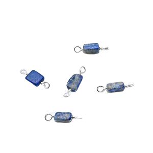 ตัวเชื่อมต่อทรงอิสระจากลาพิสลาซูลีธรรมชาติในเงิน 925 – จี้แบบห่วงคู่พันลวดสำหรับทำเครื่องประดับ - Product Image 1