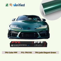 Film de protection de peinture (PPF) TPU vert élégant effet jade brillant de qualité américaine, auto-réparant et anti-jaunissement pour voiture