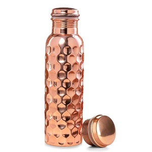 Botella de Cobre Puro Martillado de Primera Calidad, Frasco Hermético con Tapa de Rosca, Recipiente Deportivo para Beber - Product Image 6