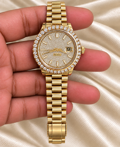 Montre mécanique de luxe Raj Gems ETA, cadran rond de 41 mm, analogique, boîtier en acier inoxydable avec verre en cristal, fermoir caché à bouton-poussoir - Product Image 5
