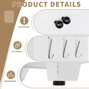 Armoire de cuisine en métal blanc, 47,3 pouces, autoportante, rangement réglable avec 3 étagères, capacité de 110 lb, organisateur robuste - Product Image 4
