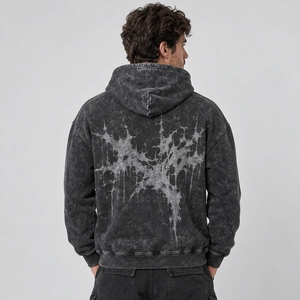 Sudaderas personalizadas para hombre con estampado acid wash que ofrecen arte único, construcción cómoda, apariencia vintage y calidad duradera. - Product Image 4