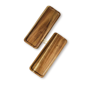 Bandeja Rectangular de Madera Premium, Bandeja de Servir de Madera Maciza Natural para Café, Té, Comida, Cocina y Comedor - Product Image 3