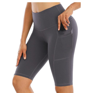 Shorts de yoga respirants à compression, taille haute, sans couture, en Spandex/Nylon, pour femmes, pour la gym et le fitness, séchage rapide 4 directions, plus OEM Nylon - Product Image 5