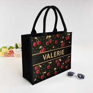 Personalized Custom Glass Beaded Tote Bag Custom Color Shape Wedding Bridesmaid Gift Blue Floral Design <b>MS</b> Handicraft Certified - Product Image 3