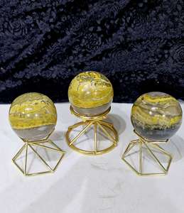 Fournisseur indien de boules de cristal de jaspe jaune et noir pour la décoration de la maison, le bureau et les cadeaux, au prix direct d'usine - Product Image 2