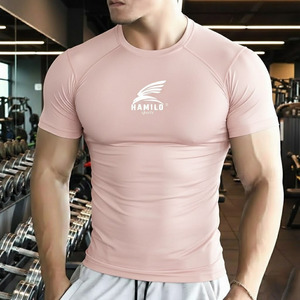 OEM Service Custom <b>Logo</b> Long Sleeve Gym Compression Shirt 100% Cotton Solid Pattern - Product Image 5