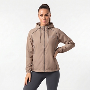 <b>Women</b> <b>Hooded</b> Running <b>Jacket</b> <b>Lightweight</b> Sports Windbreaker Full Zip Training <b>Jacket</b> Custom Logo Activewear - Product Image 6