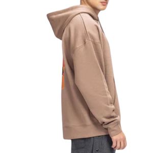 Sweat à capuche décontracté pour homme en molleton marron avec impression avant et arrière, style streetwear confortable, OEM ODM - Product Image 4