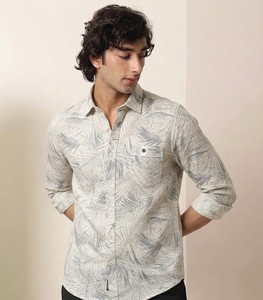 เสื้อเชิ้ตผู้ชายลายทาง กระดุมสองแถว แขนยาว ปกคอพับ ผ้าลินิน/คอตตอน ระบายอากาศได้ดี เหมาะสำหรับใส่ในฤดูร้อน - Product Image 2
