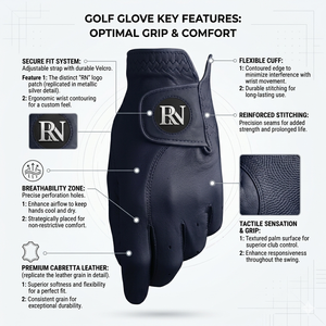Gant de golf en cuir Cabretta durable avec logo brodé personnalisé |   Gants de golf antidérapants Pro pour hommes et femmes, adhérence par tous les temps - Product Image 2