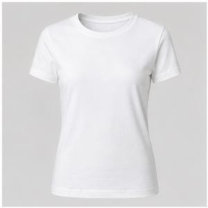 Custom <b>White</b> <b>Womens</b> Crew Neck <b>Short</b> <b>Sleeve</b> T <b>Shirt</b> Regular Fit Plain Casual Top WTS-0001 - Product Image 1