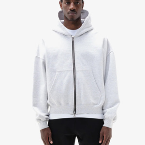 Men Cotton Zip Up <b>Hoodie</b> Sweatshirt Unisex Full Zip Jacket Casual Streetwear Loose Fit Oversized - Product Image 5