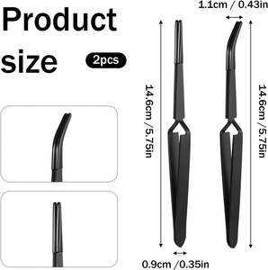 Pince à épiler UBI UBI-2094 à double embout croisé, en acier inoxydable, à pointe dentée, de précision, durable, pour cils et sourcils - Product Image 1