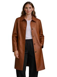 OEM Women's XL Plus Size <b>Leather</b> Jacket Long Slim Fit Fashionable Versatile Motorcycle Coat Cotton Filling for Autumn Winter - Product Image 3