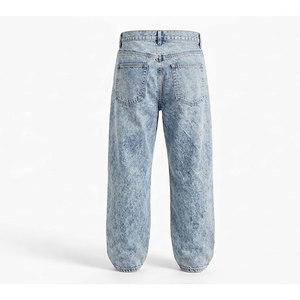 กางเกงยีนส์เดนิมวินเทจผู้ชาย ทรงปกติ ใส่สบาย เอวกลาง สไตล์ลำลอง สตรีทแวร์ ผ้าถัก ทรงตรง ติดกระดุม 100% - Product Image 2