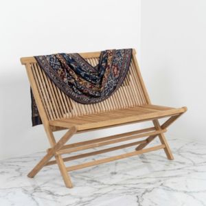 Bancos de Patio Modernos de Madera de Teca Sólida, Minimalistas, Plegables, Resistentes a la Intemperie, para Terraza y Jardín - Product Image 4