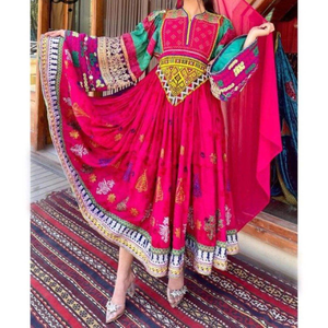 Vestido Largo Estilo Afgano para Mujer con Bordado a Mano Colorido para Bodas y Festivales - Product Image 5