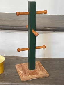 Wholesale Farmhouse Decor Vintage Rustic Mug Rack <b>Tree</b> Mug <b>Stand</b> Storage with Hooks Wooden Coffee Cup Coffee Mug Rack - Product Image 3