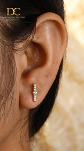 Lab Grown <b>Diamond</b> 10KT Solid Gold IGI Certified and Lab Grown Yag Paraiba <b>Blue</b> Stud <b>Earring</b> Women Minimalist Fine Jewellery - Product Image 3