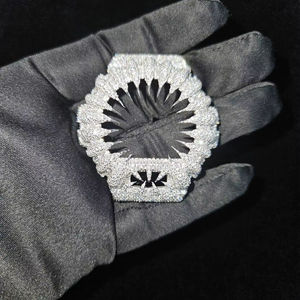 Starspire Jewels Fashion 925 Sterling Silver Hip Hop Jewelry Fully Iced VVS Moissanite <b>Watch</b> Bezel <b>7</b> Customizable Size - Product Image 1