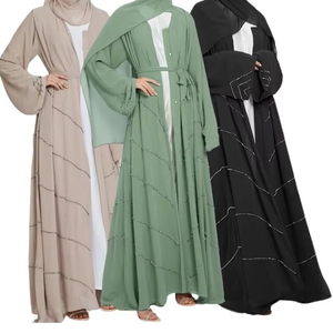 Abaya style Dubaï pour femmes, robe musulmane modeste à manches longues, robe maxi, fournisseur en gros OEM ODM sur mesure - Product Image 1
