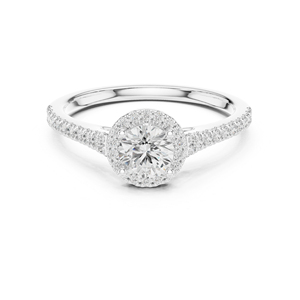 แหวนทองคำ 14K ประดับเพชรทรงกลมเพาะเลี้ยงสำหรับผู้หญิง สวมใส่ได้ทุกวัน |   เพชรที่เพิ่งเพาะเลี้ยง - Product Image 3