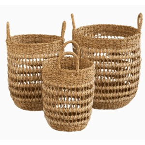 Panier de rangement pliable en forme de U avec poignée cylindrique, tressé à la main en jonc de mer/jute naturel, écologique et durable - Product Image 6