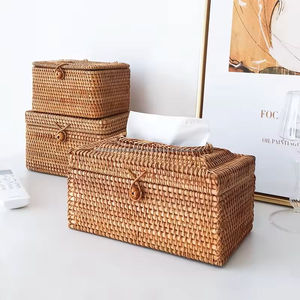Caja de Pañuelos Ecológica de Ratán Natural, Soporte Decorativo, Fabricante, Estilo Duradero y Personalizable de Vietnam - Product Image 4