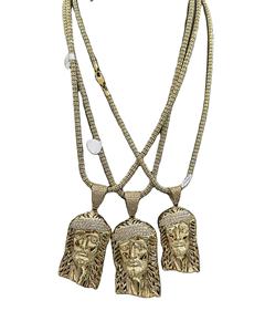 Prix de gros, Meilleure vente : Pendentif Visage de Jésus Hip Hop en Argent Sterling plaqué Or Jaune, serti de Moissanite créée en laboratoire, monture griffe, style glacé - Product Image 1