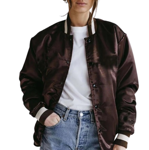 Chaqueta Universitaria de Satén para Mujer, Estilo Letterman, de Poliéster, Tallas Grandes, en Oferta, de Alta Calidad - Product Image 5