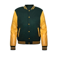 Veste légère d'hiver respirante pour homme, col montant, avec logo personnalisé brodé sur manches en polyester/coton, style baseball universitaire noir pour couple