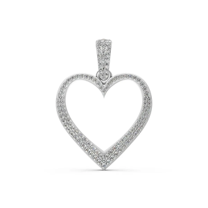 Lab Grown Diamond Open Heart Pendant <b>Necklace</b> 14K Yellow Gold IGI Certified Pave Diamond Women Classic Wedding Jewelry Gift - Product Image 3