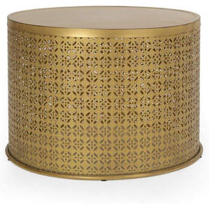 Table basse en aluminium finition dorée pour la maison, le salon, les villas, décoration de sol, table basse en métal de forme ronde - Product Image 4