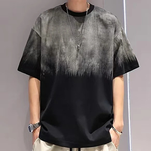 Camiseta Oversize de Algodón 100% con Lavado Ácido para Hombre, Tallas Grandes, Estilo Vintage Streetwear, Ajuste Holgado, Hip Hop - Product Image 1