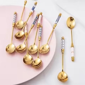 Stylish Finish Metal Tea <b>Spoon</b> Stainless Steel Coffee <b>Spoon</b> Sugar Stirring <b>Spoon</b> Dessert Cutlery Dining <b>Table</b> - Product Image 5
