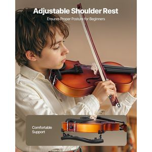 Set Violino 3/4 per Adulti Principianti con Custodia Rigida, Resina, Arco, Supporto Spalla, Ponticello e Accordatore - per Nuovi Musicisti - Product Image 5