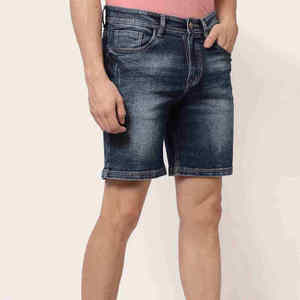 Shorts en jean délavé à l'acide, longueur genou, 100 % coton, style streetwear, coupe slim, décontracté, les plus vendus - Product Image 2