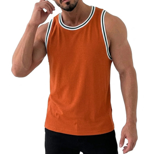 Débardeur Homme Personnalisé avec Logo, Rayures et Bordures Côtelées, Style Décontracté, Streetwear d'Été, T-shirt Sans Manches, Prix de Gros - Product Image 3